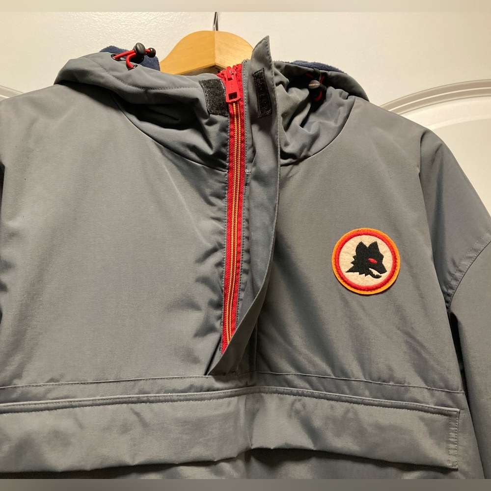 AS Roma, men’s half-zip winter jacket, fleece lined, pull-over style - Picture 5 of 15